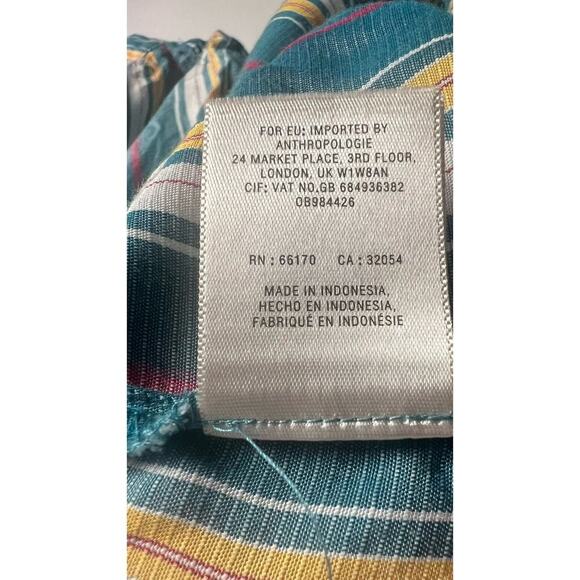 Anthropologie Maeve Top XS Byron Stripe Balloon Sleeve Blue Pullover Peasant - Picture 7 of 9